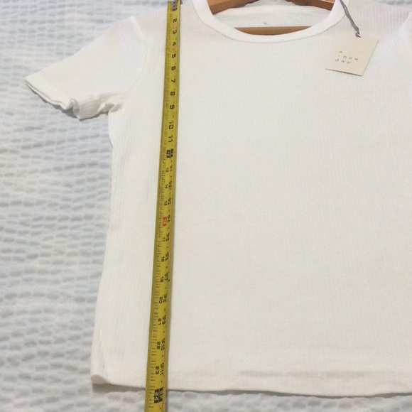 (2) NWT Women’s Small White Ribbed A New Day Blouse Shirt Top Short Sleeve Tee - Picture 6 of 11